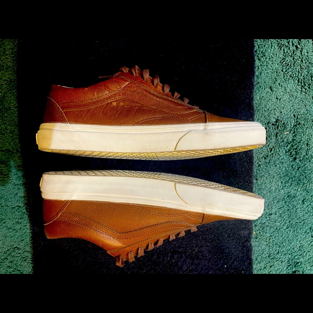 I have a like brand new tan leather vans worn one time mens 9.5